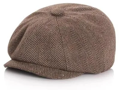Zdjęcie produktu dla Beret dziecięcy brązowy płaska czapka dla chłopców dziewczynek