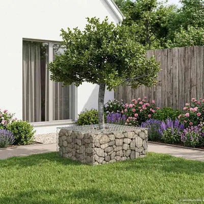 Imagen del producto de Maison Exclusive - Jardín elevado de gaviones, 100 x 100 x 40 cm, acero galvanizado, color plateado