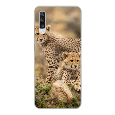 Produktbild von MuchoWow® Handyhülle Schutzhülle Hülle für Samsung Galaxy A70 Leopard - Jungtier - Natur Silikon Softcase Handy Hülle - Schutzhaube