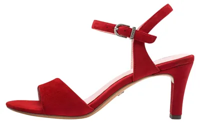 Produktbild von Tamaris Damen Sandale Sandalette Stoff überzogener Absatz 1-28028-42, Größe:37 EU, Farbe:Rot