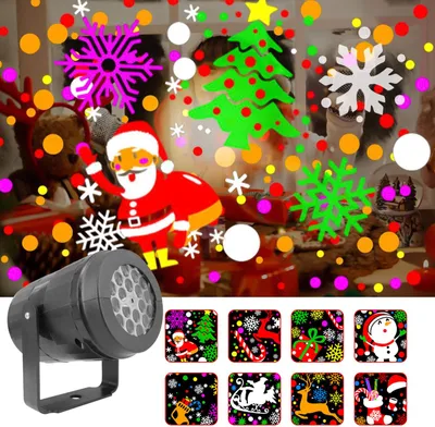 Produktbild von LED Weihnachten Projektor 16 Muster Projektorlampe Außen Innen Christmas Party Garten Deko