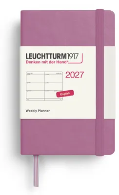 Image de Calendrier hebdomadaire LEUCHTTURM1917 pour 2027, format mini (A7) - en anglais, couleur rose poudré, couverture rigide