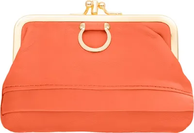 Imagen del producto de Billetera de cuero Kaletnik, color naranja, confeccionada a mano