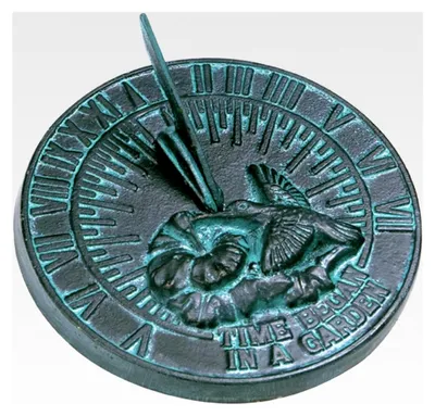 Produktbild von Sonnenuhr Kolibri, Gusseisen, 19 cm Durchmesser