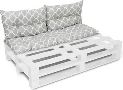 Produktbild von Amilian Palettenkissen SET Gartenkissen mit Rückenkissen Bankauflage Kissen Sitzpolster für Europaletten Sitzkissen: 40x120cm + 2 x40x60cm