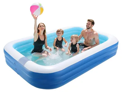Immagine prodotto di Piscina gonfiabile VEVOR, 3000 x 1702 x 508 mm, piscina per bambini, piscina con toppe di riparazione, piscina per famiglie, festa d'acqua estiva, ideale per il divertimento acquatico condiviso con tutta la famiglia