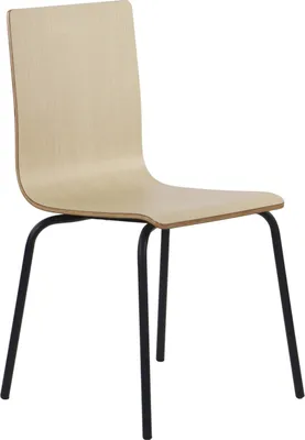 Image de Chaise de conférence fixe WERDI B, dossier et assise en contreplaqué laminé, structure en métal thermolaqué, hêtre/noir