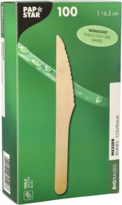 Immagine prodotto di PAPSTAR coltello in legno "puro" cerato Lunghezza: 165 mm
