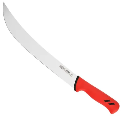 Immagine prodotto di Coltello da macellaio, lama da 254 mm, modello "cimiter", acciaio al molibdeno, manico in santoprene, colore rosso