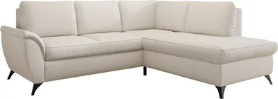 Produktbild von MIRJAN24 Ecksofa Geneva, Sofa mit Bettkasten und Schlaffunktion, Rückenlehne in Form von fest angenähten Kissen (Farbe: Barrel 03, Seite: Rechts 2R-OT)