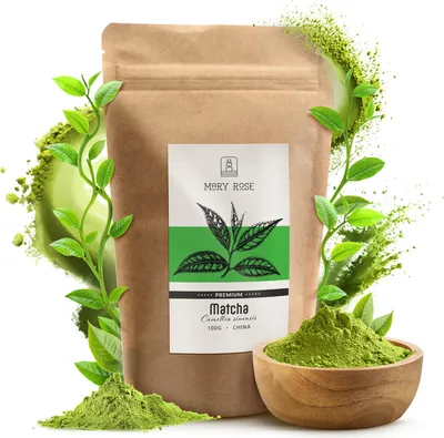 Produktbild von Mary Rose – Matcha Tee Premium Pulver 100g – Hochwertiges Grüner Tee aus Hangzhou – Frühlingsernte – Sanftes Umami – Cremiger, Milder Geschmack"