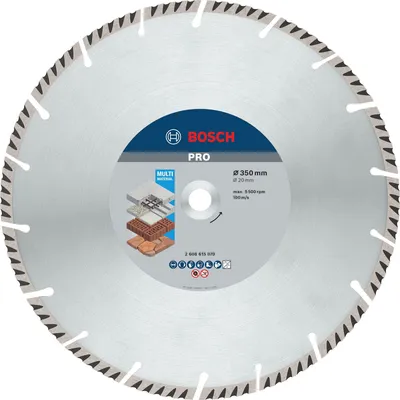 Zdjęcie produktu dla Bosch 2 608 615 070, Ostrze diamentowe do krawędzi segmentowej, Cięcie na sucho, Cegła, Beton, Kamień, 2 cm, 35 cm, 1 cm