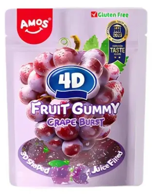Obrázek produktu pro Amos Peelerz 4D Grape Burst Gummy soft mini fruit gum 65g