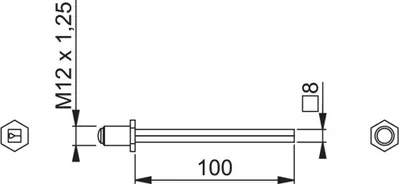 Produktbild von Hoppe Wechselstift FDW Länge100mm Vierkant 8mm Eisen verzinkt - 823246