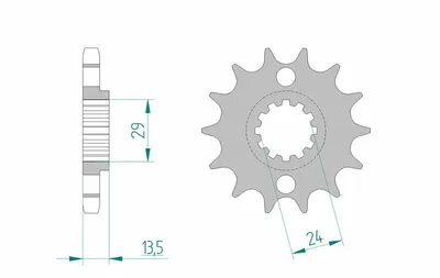 Produktbild von AFAM Standard Stahlritzel vorne 24801 - 630
