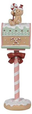 Produktbild von Clayre & Eef Weihnachtsdekorationsfigur Briefkasten 11x10x36 cm Rosa Kunststoff