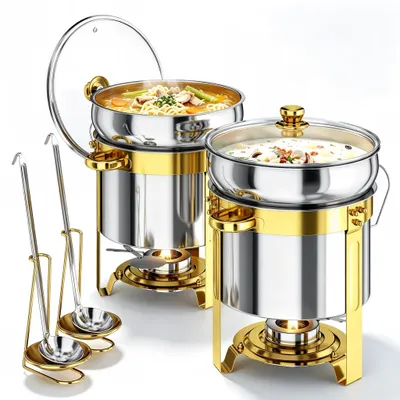 Suppen-Chafers 11L, 2 Stück, Edelstahl, für Buffet
