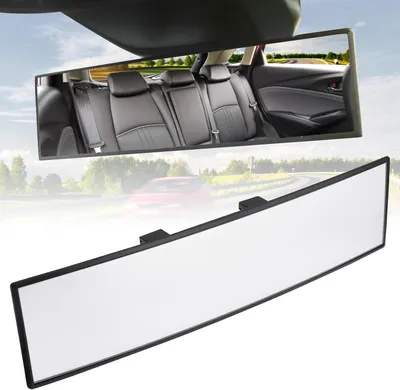 Produktbild von Panorama Rückspiegel Auto, Clip-On Anti Blend Rückspiegel, Großem HD Sichtfeld, Schnellmontage, Reduzieren Toter Winkel, für PKW, SUV, LKW, 11.22 in