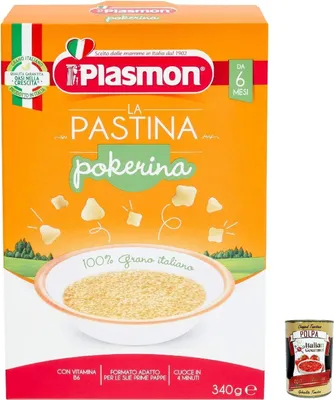 Produktbild von 6x Plasmon Pastina Infanzia Svezzamento Dai 6 Mesi 340 Grammi + Italian Gourmet polpa 400g