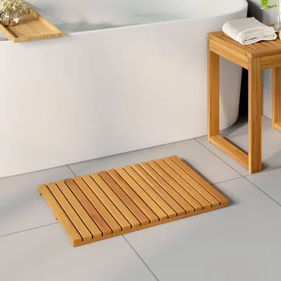 Produktbild von "Schlussverkauf" Badematte Uni - VIDAXL - Braun 60x40 cm Holz C17808