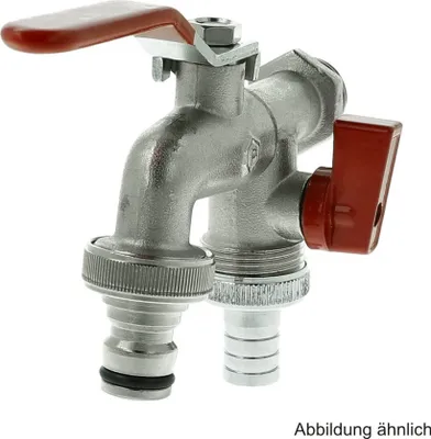 Produktbild von Doppel-Kugelauslaufhahn 1/2" AG mit 2 Tüllen 3/4"