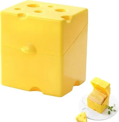 Image de Petite boîte à fromage avec couvercle - Boîte à fromage sans BPA - 10,5 x 10 x 8 cm
