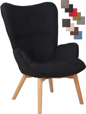 Produktbild von CLP Lounger Durham Stoff mit Buchenholz Gestell schwarz