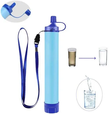 Imagen del producto de Set de 1 - Filtros de agua para supervivencia - Filtra hasta 1500 litros - Dispositivos de purificación de agua - Filtro de agua - Ideal para senderismo - Kit de emergencia, apto para uso doméstico - Botella de agua
