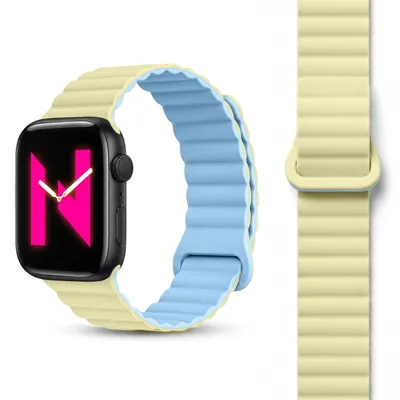 Immagine prodotto di Braccialetto Core per Apple Watch SE/10/9/8/7/6/5/4/3/2/1, braccialetto sportivo magnetico in silicone traspirante, 38/40/41/42mm - Honeydew