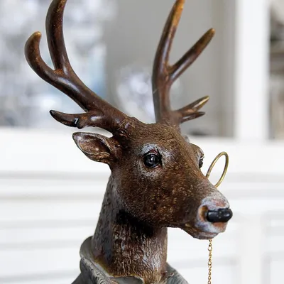 Immagine prodotto di Clayre & Eef Figurina di cervo 92 cm in poliresina grigia