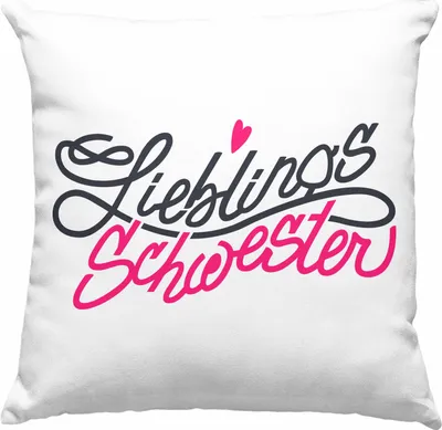 Produktbild von Trendation - Lieblingsschwester Deko-Kissen mit Füllung 40x40 Geschenk Spruch Beste Schwester Der Welt Geschenkidee (Grün)