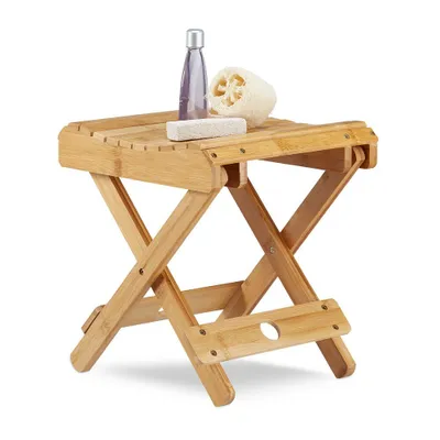 Produktbild von relaxdays Klapphocker natur 2x 2 Sprossen, H: 31,5 cm