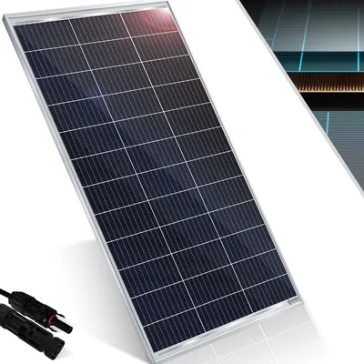 Produktbild von KESSER® Solarpanel Monokristallin Solarmodul Solarpanel - 18 V für 12 V Batterien, Photovoltaik - Solarzelle Solaranlage PV-Anlage Solar für Wohnwagen, Camping, Balkon, Gartenhäuser