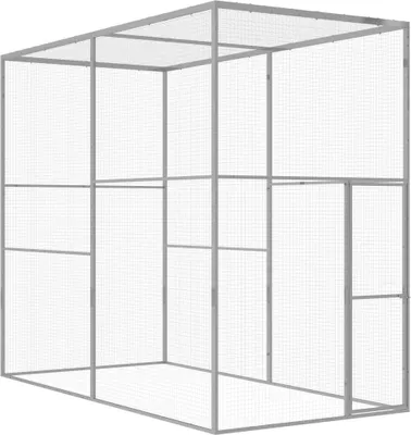 Produktbild von Möbel Glamour Katzenkäfig 3x1,5x2,5 m Verzinkter StahlHome - Silber