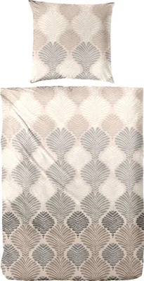 Produktbild von Primera Edelflanell Bettwäsche 155x220 Orient Fächer beige natur grau 174150-77