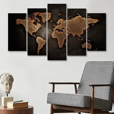 Zdjęcie produktu dla Wallity, 5KNV4587_60100 (100 x 60), Dekoracyjny obraz na płótnie (5 sztuk), Wielokolorowy, 100% MDF, 100 x 60 cm