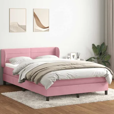 Obrázek produktu pro Maison Exclusive - Box spring postel s matrací růžová 140x210 cm samet