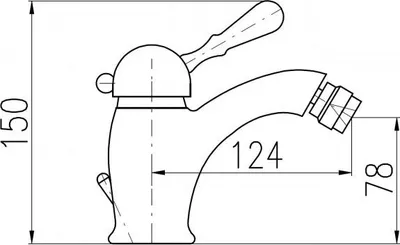 Image de Mitigeur bidet LABE avec siphon en laiton doré