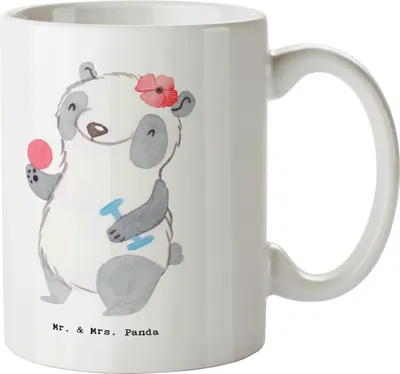 Produktbild von Mr. & Mrs. Panda Tasse Ergotherapeutin Herz - Weiß - Geschenk, Kaffeebecher, Fitness, Fitnessstudio, Gymnastik, Workout, Sport, mit Spruch, Teetasse, cappuccinotasse