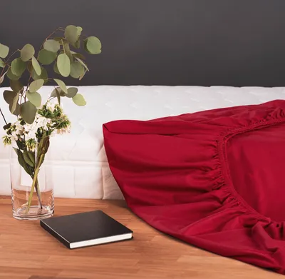 Produktbild von Blumtal Basics Spannbettlaken Topper 200x200cm Jersey - Spannbetttuch aus 100% Baumwolle - Rot