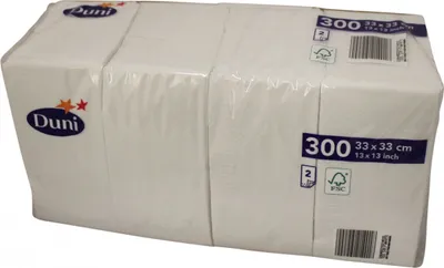Produktbild von Duni 214018, Weiß, Zellulose, Quadratisch, 330 mm, 330 mm, 160 mm