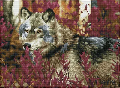 Produktbild von Diamond Dotz Diamond Painting Bastelset Autumn Wolf für Erwachsene