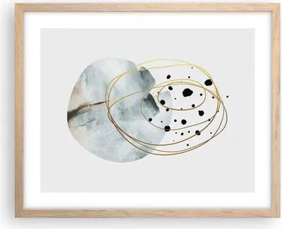 Produktbild von Gerahmtes Poster - Rahmen in heller Eiche - Modern Abstraktion Flecken - 50x40 cm - Wand Bild - Wanddeko - Wandbilder - Kunstposter - Wandposter - Bilderrahmen - Bilder - Kunstdruck - P2NAA50x40-4782