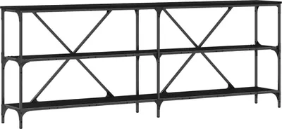Image de Table console Chêne noir 200 x 30 x 75 cm Bois d'ingénierie