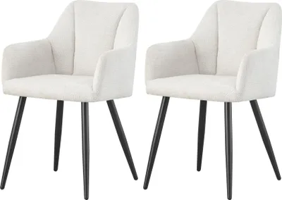 Produktbild von xonox.home Stuhl 2er Set Bella Chenille-Optik creme (B/H/T): 55 x 82 x 62 cm