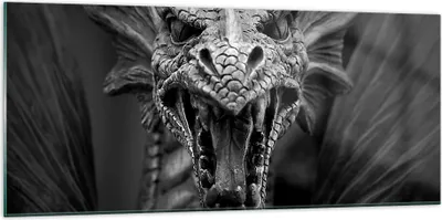 Produktbild von Bilder auf glas - Drache Kreatur Waage - 120x50cm - Glasbilder - Wandbilder - Kunstdruck - zum Aufhängen bereit - Wanddekoration aus Glas - Glas Bilder - Wandbild auf Glas - Einteilig - GAB120x50-0245