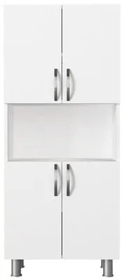 Image de Armoire de salle de bain Meuble mural blanc L 59,5 cm, étagères
