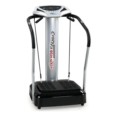 Crazy Fit Vibrationsplatte mit Haltegriffen – Fitnessgerät für Zuhause, 500W 50 Stufen, Heimtrainer