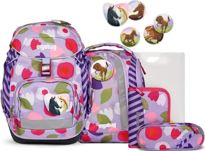 Produktbild von Ergobag Schulranzen-Set Pack BlütenzauBär 6-tlg. ergonomisch, höhenverstellbar
