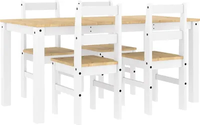 Immagine prodotto di vidaXL Set da pranzo 5 pezzi PANAMA Bianco in legno massello di pino